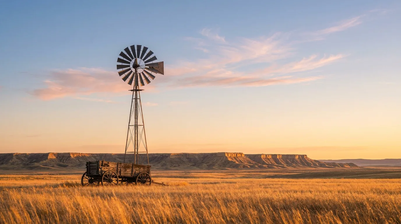 Montana prairie at golden hour