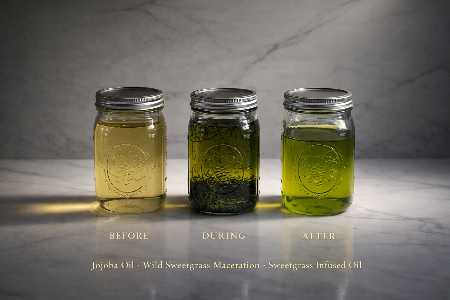 Sweetgrass maceration in jojoba oil